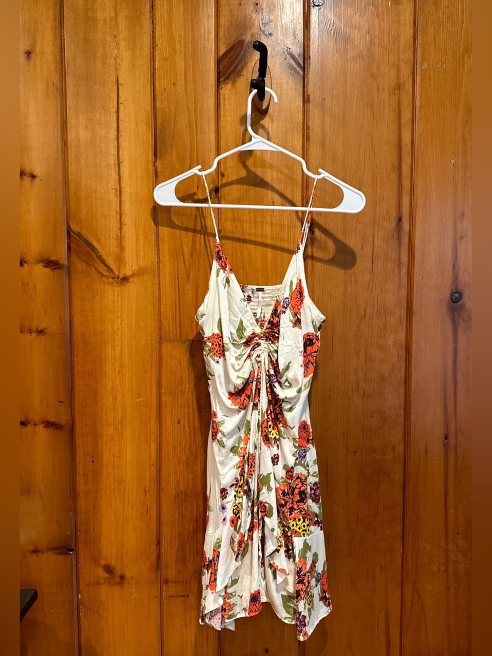 Free People Womenโs Cream Floral Dress Size L